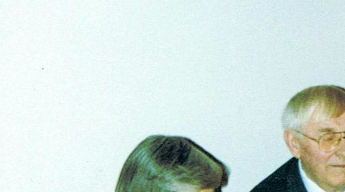 Anne og Gerlak til Søren´s barnedåb 27. marts 1988 - samme dag fyldet jeg 35 år.
